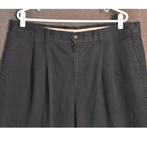 Dockers No Wrinkle Twill Men's 40x32 Pleated Khaki Pants Black - Picture 2 of 10